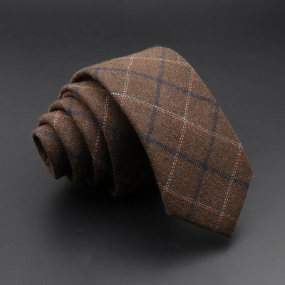 Oriģināla augstas kvalitātes svītraina kokvilnas kaklasaite šaura rūtainā masīvvilnas kaklasaite vīriešiem lietišķiem ballīšu uzvalkiem ballītēm, aksesuārs ar kravu