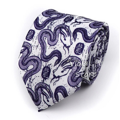 Funny CartoonPrint Burger Shark Drinker Skull Silk Touch Polyester 7.5cm Neckie Party Show Cravat Suit Men Wacky Gift Аксесоар