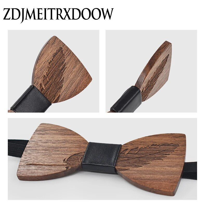 Jaunas 2018. gada klasiskās spalvu koka taures vīriešu kāzu kostīmiem. Koka tauriņa kaklasaites tauriņa formas tauriņi