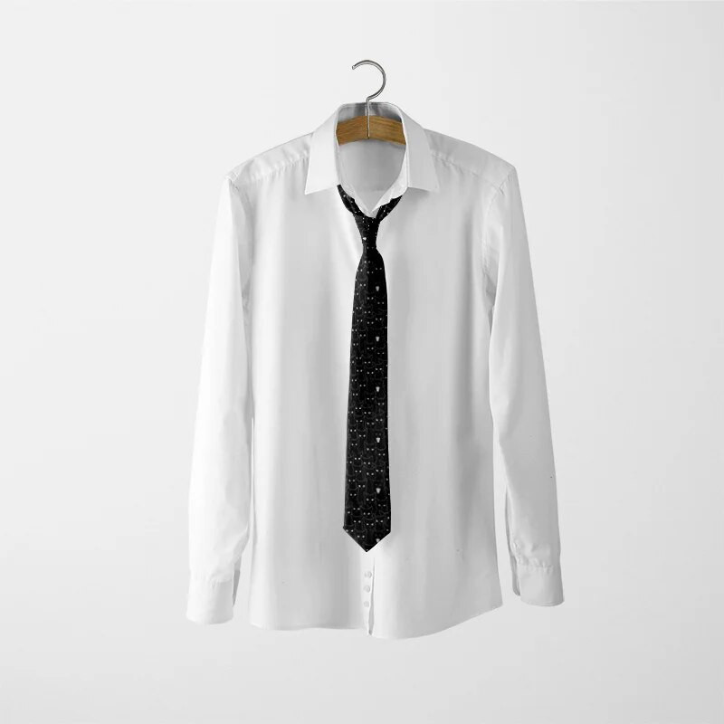 Jauna 8 cm plata, melna kaklasaite Vīriešu jauka, jautra kaķēna tumša stila kaklasaites Hip-Hop ielas krekls Aksesuāri ikdienas biznesa kāzu ballīte