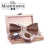 3D puidust kikilipsud meestele meeste lips Puidust kikilips Käsitsi valmistatud liblikas must pähklipuust kikilips Gravata kingitus mansetinööbiga taskurätik