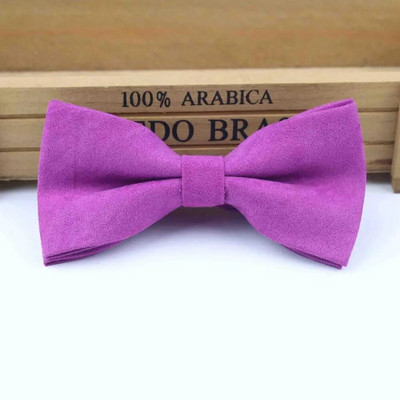 Nouă modă, solidă, micro piele de căprioară, papion pentru bărbați, piele de mire, în carouri, moale, pentru bărbați, fluture Gravata, papion de nuntă pentru bărbați