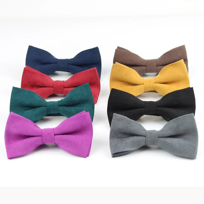 Uued moodsad tahked mikroseemisnahast kikilipsud peigmehe nahast meeste ruuduline pehme kraat meestele Butterfly Gravata meeste pulmakikilipsud