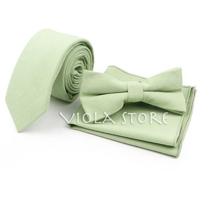 Kena värvi heleroheline roosa oranž soliidne 6 cm kaelaside kikilips taskuräti komplektid puuvillased meeste ülikonnad pulmapidu Cravat Accessory top