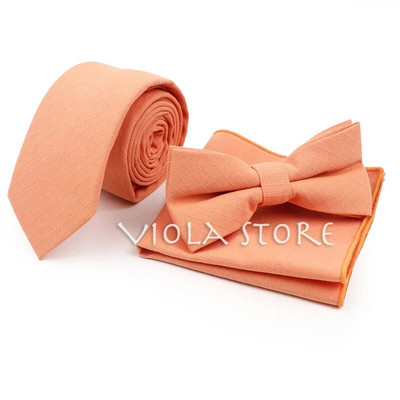 Kena värvi heleroheline roosa oranž soliidne 6 cm kaelaside kikilips taskuräti komplektid puuvillased meeste ülikonnad pulmapidu Cravat Accessory top