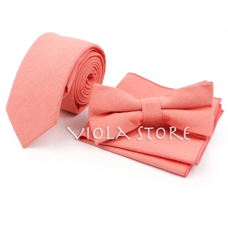 Kena värvi heleroheline roosa oranž soliidne 6 cm kaelaside kikilips taskuräti komplektid puuvillased meeste ülikonnad pulmapidu Cravat Accessory top