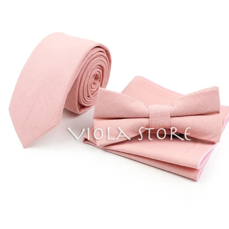 Kena värvi heleroheline roosa oranž soliidne 6 cm kaelaside kikilips taskuräti komplektid puuvillased meeste ülikonnad pulmapidu Cravat Accessory top