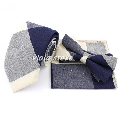 Modes rūtains svītrains kokvilnas 7 cm kaklasaites komplekts tauriņš, sarkans brūns, haki krāsas jauno vīriešu kāzu ballītes brīvā laika uzvalks Cravat dāvanu aksesuārs