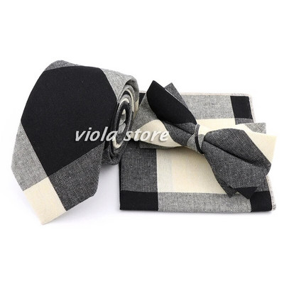 Modes rūtains svītrains kokvilnas 7 cm kaklasaites komplekts tauriņš, sarkans brūns, haki krāsas jauno vīriešu kāzu ballītes brīvā laika uzvalks Cravat dāvanu aksesuārs