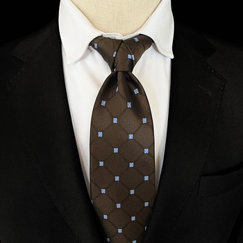 VEEKTIE Марка Maillard Style Color Vintage раирани 8CM вратовръзки за мъже Classic Check Floral Brown Black Retro Business Formal