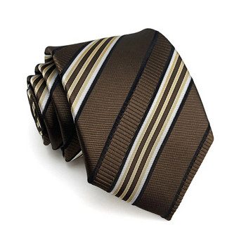 VEEKTIE μάρκας Maillard, Χρώμα Vintage ριγέ γραβάτες 8 εκατοστών για άντρες Κλασικό τσεκ φλοράλ καφέ μαύρο ρετρό επαγγελματικό επίσημο