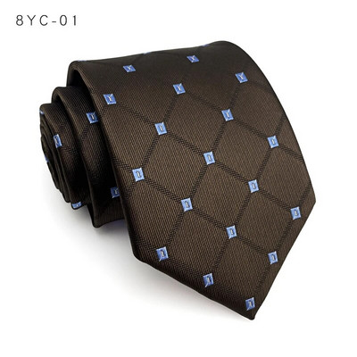 VEEKTIE Марка Maillard Style Color Vintage раирани 8CM вратовръзки за мъже Classic Check Floral Brown Black Retro Business Formal