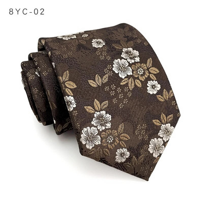 VEEKTIE Марка Maillard Style Color Vintage раирани 8CM вратовръзки за мъже Classic Check Floral Brown Black Retro Business Formal