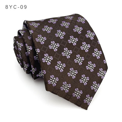 VEEKTIE Марка Maillard Style Color Vintage раирани 8CM вратовръзки за мъже Classic Check Floral Brown Black Retro Business Formal