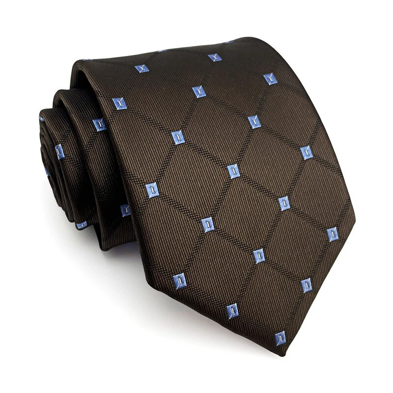 VEEKTIE Марка Maillard Style Color Vintage раирани 8CM вратовръзки за мъже Classic Check Floral Brown Black Retro Business Formal