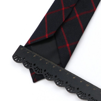 Класическа черна сива карирана памучна вратовръзка 6 см тънка модна тесна вратовръзка Мъжки смокинг Костюм Парти Бизнес Ежедневен аксесоар Крават Подарък