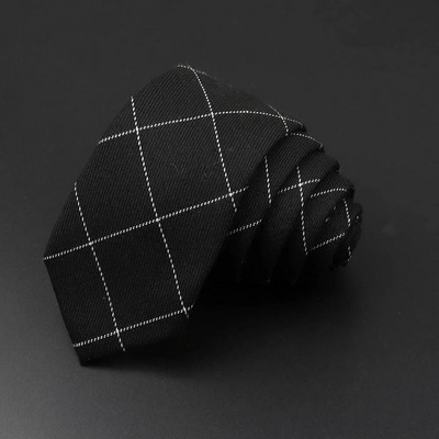 Klasisks melns pelēks rūtains kokvilnas kaklasaite 6 cm, tievs modes šaurs kaklasaite vīriešu smokings, uzvalks ballītei, biznesa ikdienas aksesuārs, mugursoma, dāvana