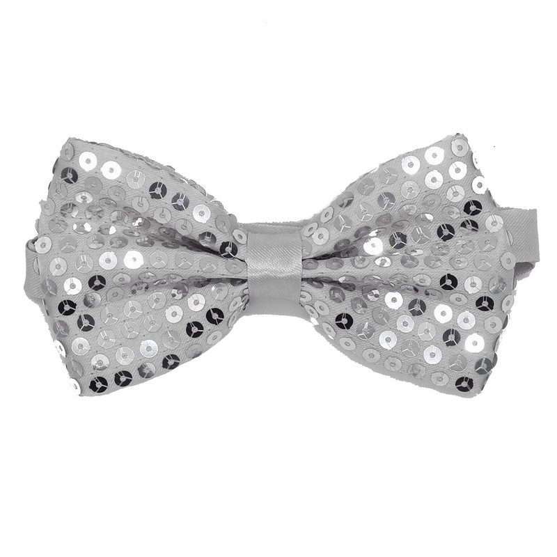 Sequin Bead kaklasaite Bow vienkrāsains kaklasaite atstarojošs plāksteris Bowtie Stage Performance Magic Performance ballīšu apģērbu aksesuāri