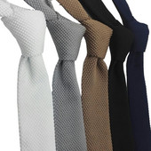 HUISHI Slim fashion Cravate tricotate pentru bărbați 5,5 cm pline Negru Alb Gri Albastru Bordeaux Cravată tricotate
