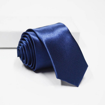 Вратовръзка HUISHI за мъже Тънка вратовръзка Едноцветна вратовръзка Полиестер Тясна вратовръзка 5 см Ширина 38 цвята Синьо злато Парти официални вратовръзки Мода