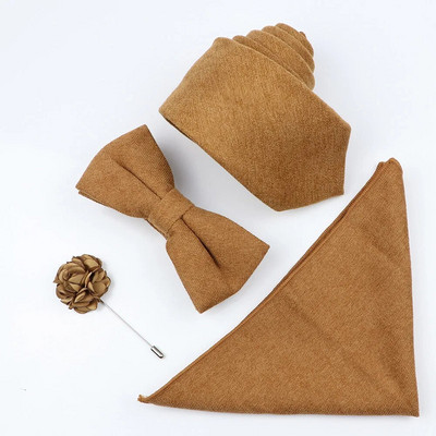 Jauns vienkrāsains kokvilnas vīriešu kaklasaites komplekts Super mīksts zamšādas kaklasaite tauriņš Vintage rozā zils pelēks līgavainim biznesa kāzu ballītei