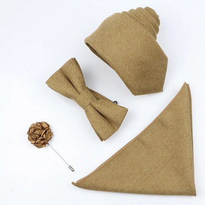 Jauns vienkrāsains kokvilnas vīriešu kaklasaites komplekts Super mīksts zamšādas kaklasaite tauriņš Vintage rozā zils pelēks līgavainim biznesa kāzu ballītei