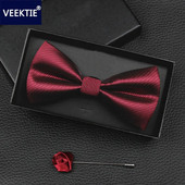 VEEKTIE 2022 Jauna dizaina tauriņi vīriešiem Kāzu ballītes Biznesa tauriņš Butterfly Melns Sarkans Zils Cravate Formāls Smokings