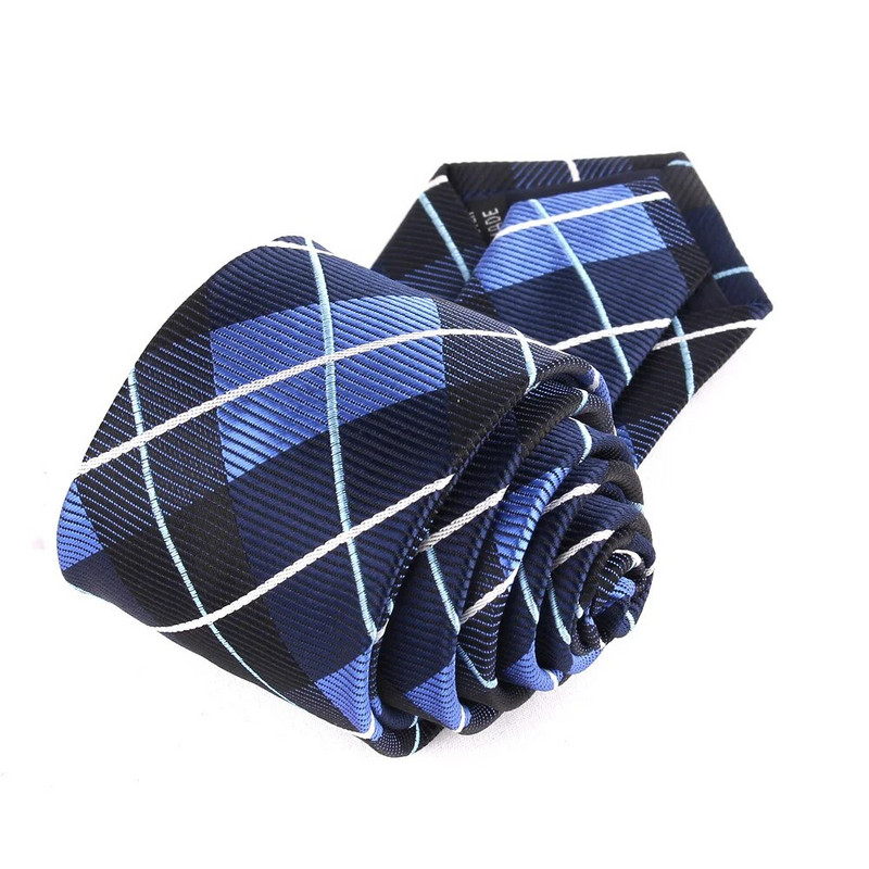 Uus Jacquard ruuduline lips meestele, naistele, polüestrist triibuline kaelalips pulmadeks, ärilistele täiskasvanutele mõeldud ülikonnad, õhukesed lipsud meestele