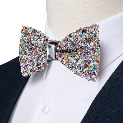 Modes dimanta tauriņš vīrietim ballītei Unikāls krāsains vīriešu iepriekš piesiets pērļu tauriņš Balts zaļš sarkans biznesa tauriņu mezgli dāvanas