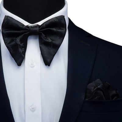 Ricnai Red Green Zīda kabatas kvadrātveida liela tauriņa komplekts Mens Silm ballītei līgavaiņa kabatlakats tauriņš Krūšu aksesuāri