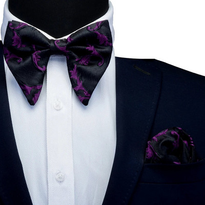 Ricnai Red Green Zīda kabatas kvadrātveida liela tauriņa komplekts Mens Silm ballītei līgavaiņa kabatlakats tauriņš Krūšu aksesuāri