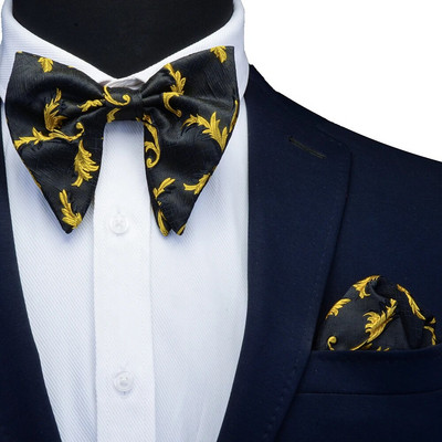 Ricnai Red Green Zīda kabatas kvadrātveida liela tauriņa komplekts Mens Silm ballītei līgavaiņa kabatlakats tauriņš Krūšu aksesuāri