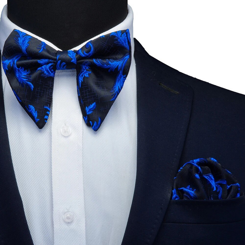 Ricnai Red Green Zīda kabatas kvadrātveida liela tauriņa komplekts Mens Silm ballītei līgavaiņa kabatlakats tauriņš Krūšu aksesuāri