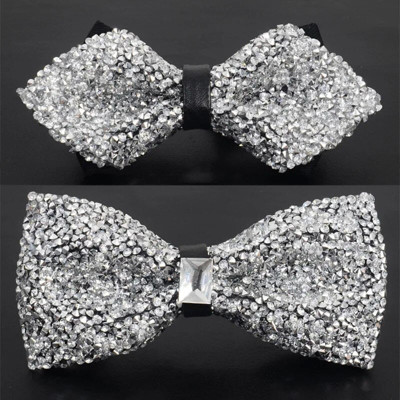 RBOCOTT vīriešu modes kristāla Bling tauriņš, jaunums plakans stūris, ass stūris tauriņš, zelts, sudrabains, tauriņš vīriešiem kāzas