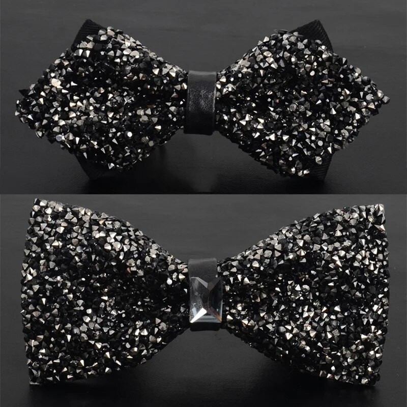 RBOCOTT vīriešu modes kristāla Bling tauriņš, jaunums plakans stūris, ass stūris tauriņš, zelts, sudrabains, tauriņš vīriešiem kāzas