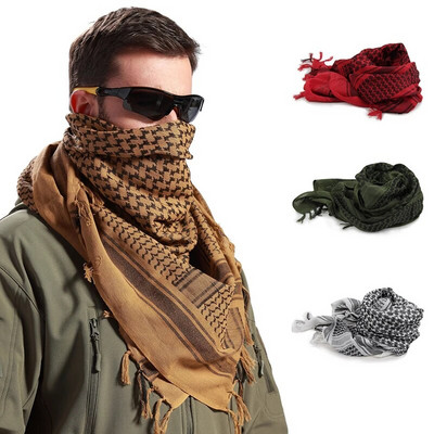 2023 Нова мода Мъжки лек квадратен шал на открито Военен арабски тактически пустинна армия Shemagh KeffIyeh Arafat Шал Мода