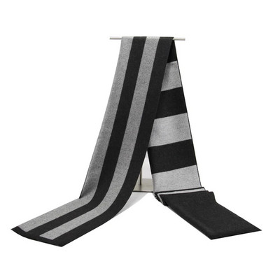 Augstas kvalitātes kašmira Solid Grey melna Navy vīriešu butika stila rūtainas svītrainas šalles savārstījuma krāsā 30x180cm vairumtirdzniecība mazumtirdzniecība