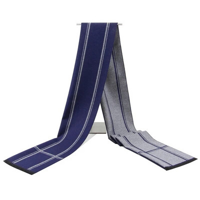 Augstas kvalitātes kašmira Solid Grey melna Navy vīriešu butika stila rūtainas svītrainas šalles savārstījuma krāsā 30x180cm vairumtirdzniecība mazumtirdzniecība