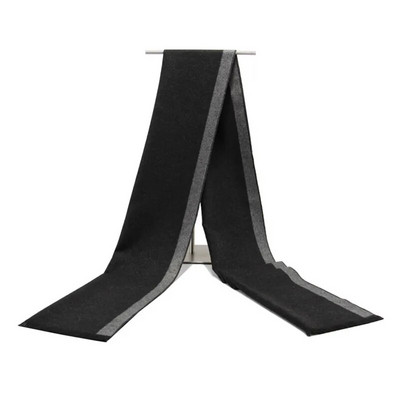 Augstas kvalitātes kašmira Solid Grey melna Navy vīriešu butika stila rūtainas svītrainas šalles savārstījuma krāsā 30x180cm vairumtirdzniecība mazumtirdzniecība