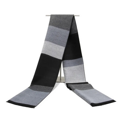 Augstas kvalitātes kašmira Solid Grey melna Navy vīriešu butika stila rūtainas svītrainas šalles savārstījuma krāsā 30x180cm vairumtirdzniecība mazumtirdzniecība