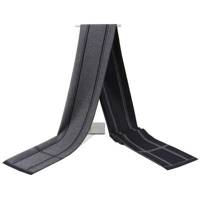 Augstas kvalitātes kašmira Solid Grey melna Navy vīriešu butika stila rūtainas svītrainas šalles savārstījuma krāsā 30x180cm vairumtirdzniecība mazumtirdzniecība