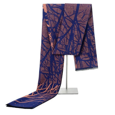 180*30CM muški šal s printom Zimski jacquard flanelski uzorak stabla Rese Visokokvalitetni topli pamuk Poslovni stil Šalovi Šalovi