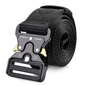Centura tactica autentica Centura militara in aer liber cu eliberare rapida Accesorii sportive din nailon real moale Centura neagra Plus Size