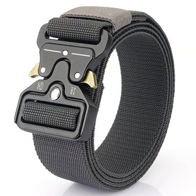 Centura tactica autentica Centura militara in aer liber cu eliberare rapida Accesorii sportive din nailon real moale Centura neagra Plus Size