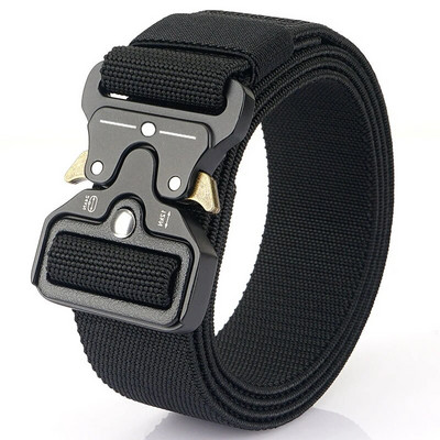 Centura tactica autentica Centura militara in aer liber cu eliberare rapida Accesorii sportive din nailon real moale Centura neagra Plus Size