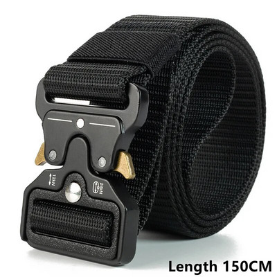 Centura tactica autentica Centura militara in aer liber cu eliberare rapida Accesorii sportive din nailon real moale Centura neagra Plus Size