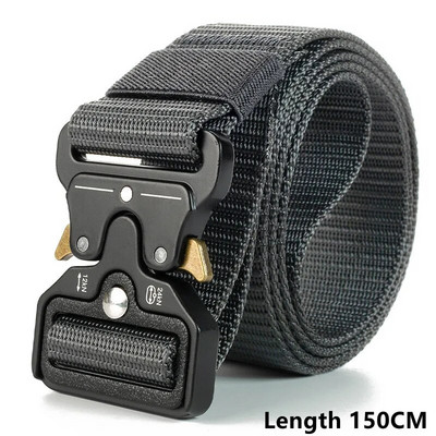 Centura tactica autentica Centura militara in aer liber cu eliberare rapida Accesorii sportive din nailon real moale Centura neagra Plus Size