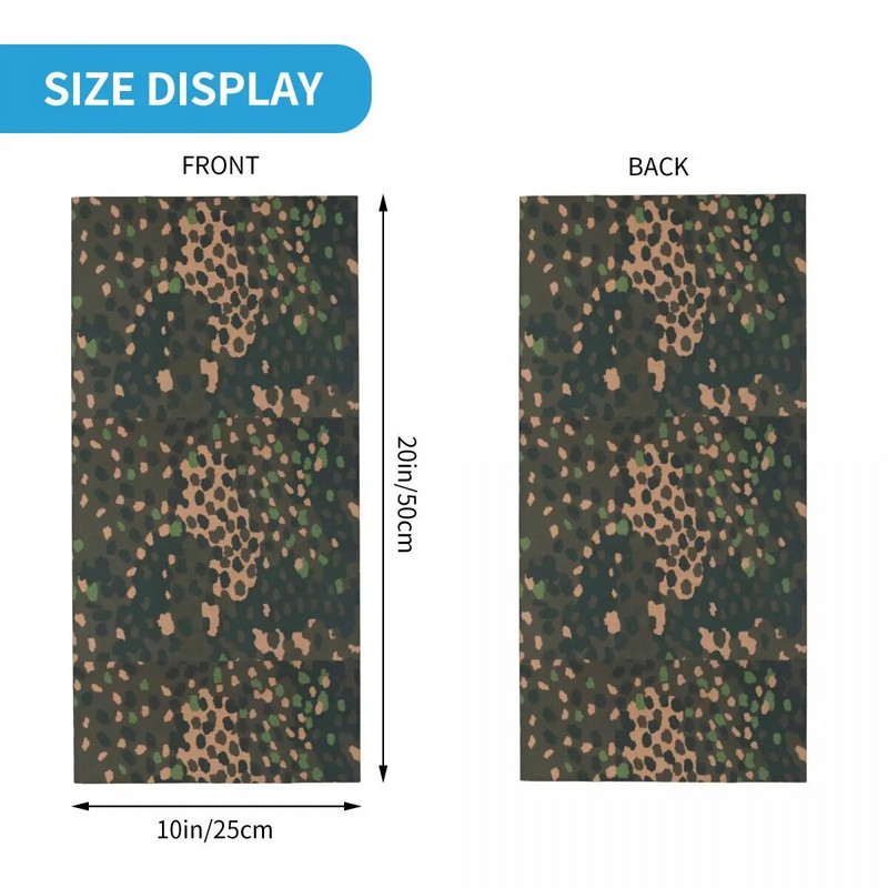 Zirņu punkts Camo Bandana kakla getras apdrukāta Multicam militārā maska Šalle Daudzfunkcionāls Balaclava Running vīriešiem Sievietes Pieaugušajiem Mazgājams