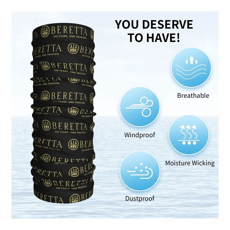 Beretta Bandana Kaelakate Trükitud Gun Lover Käsipüstol Cool Balaclavas Mask Sall Mitmeotstarbeline peakate Meeste kalastamine Naised Täiskasvanud