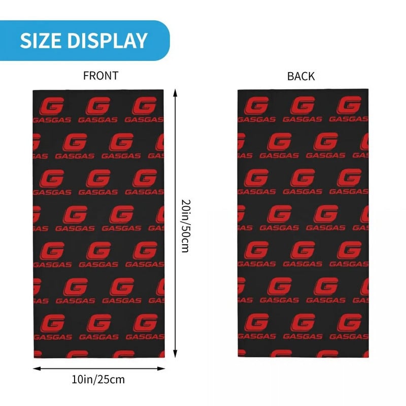 Gasgas Plaid Logo Bandana Kakla pārklājs Apdrukāts Sejas Šalle Daudzfunkcionāls Riteņbraukšanas Šalle Izjādes Unisex Pieaugušo Ziemas
